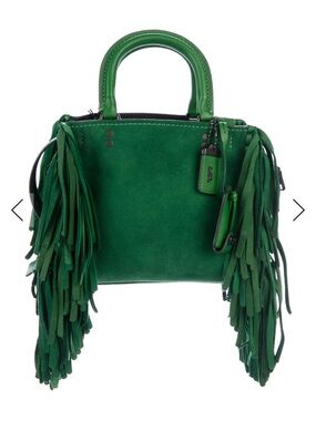 Coach Green Suede Fringe Rouge 25 EXTREMELY RARE!!! NWT!
